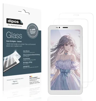 Produktbild von 2x Schutzfolie für Bigme HiBreakS - Anti-Shock 9H Folie dipos Glass Kunststoffglas