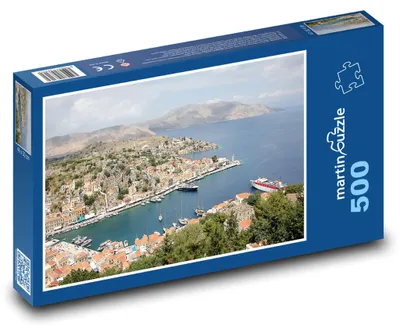 Zdjęcie produktu dla Puzzle 500 Grecja - malowniczy port - martinpuzzle