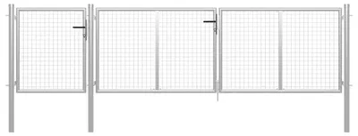 Immagine prodotto di vidaXL Cancello da giardino in acciaio 400 x 75 cm argento