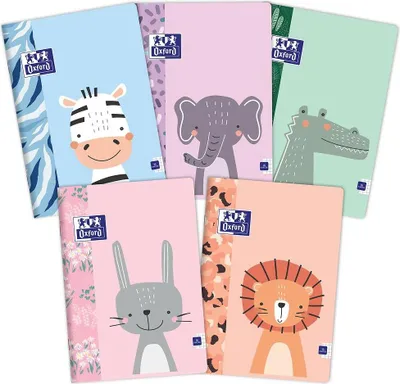 Image de Carnet de notes Oxford A5 16k carreaux 90g enfants animaux