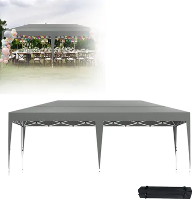 Produktbild von LZQ Skladací altánok 3x6 m Pavilón, skladací párty stan s UV ochranou, vodotesný, výškovo nastaviteľný, záhradný stan s taškou na vonkajšie použitie a párty, strieborno-sivý
