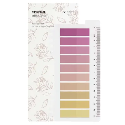 Produktbild von Ordinate-Blush Petal | 200 Stück Sticky Notes | Transparent Haftnotizen zum Markieren | Haftstreifen | Seitenmarkieren | Ästhetischer Haftnotizzettel