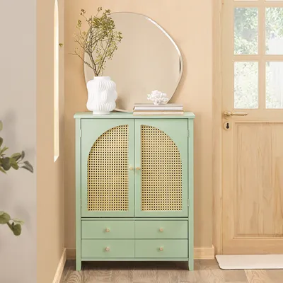 Produktbild von SoBuy Schuhschrank Küchenschrank Sideboard Wohnzimmer mit Gitteroptik-Türen Schrank Buffet Aufbewahrungsschrank Kommode BHT ca.: 70x90x34cm FSB72-GR