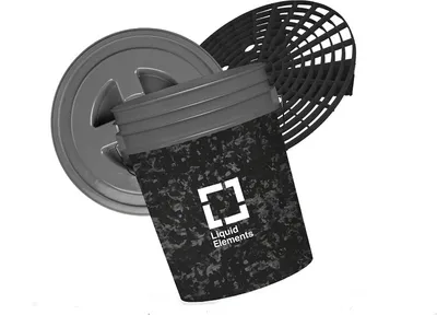 Produktbild von Liquid Elements Wascheimer 20 l inkl. Schmutzsieb und Deckel Forged Carbon