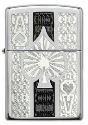Produktbild von ZIPPO - ZIPPO ACE - Ass Chrome Sturmfeuerzeug nachfüllbar Benzin Poker Kartenspiel 60001200