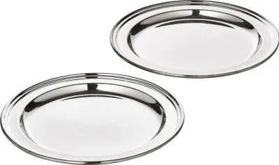 Productafbeelding van Set van 2 onderzetters, zilverkleurig, met een diameter van 13 cm