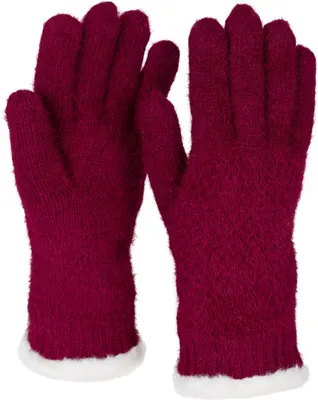 Produktbild von styleBREAKER Damen warme Winter Handschuhe mit Reiskorn Muster und Fleece, Thermo Strickhandschuhe, Fingerhandschuhe 09010040