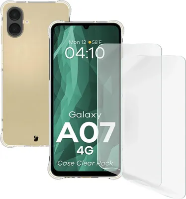 Produktbild von Handyhülle + 2x Folie für Galaxy A07 4G, Bizon Case Clear Pack, Transparent