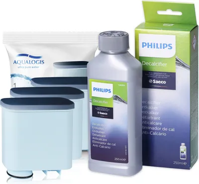 Produktbild von Sada pro údržbu Aqualogis pro Philips, Saeco, Gaggia s 3x náhradními filtry pro Philips + 1x odvápňovač 250ml - kompatibilní s CA6903, CA6700, CA6704