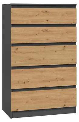 Produktbild von Topeshop M5 ANTRACYT/ARTISAN, Anthrazit, Eiche, 5 Schublade(n), Partikelbord, Monochromatisch, Modern, Partikelbord