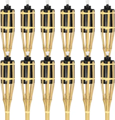 Obrázek produktu pro Jayseuw 60x zahradní pochodně sada bambusové lampy pochodeň olej knot 90cm olejové pochodně pro pochodně plameny strana dekorace
