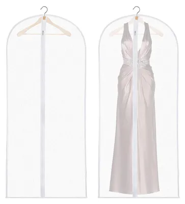 Produktbild von Kleidersäcke Lang 60 x 140 cm Transparent+Weiß 2 Stück
