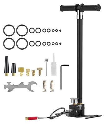Immagine prodotto di Pompa manuale VEVOR PCP a 4 stadi, pompa ad alta pressione fino a 40 MPa, pompa da banco con filtro dell'acqua da 1 litro, manometro e corpo in acciaio inossidabile, adatta per carabine ad aria compressa, paintball, gonfiaggio di pneumatici e gommonauti, colore nero