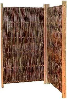 Obrázek produktu pro Paravan, přepážka do místnosti z proutí, skládací, 2 díly, rozměry (šířka x výška): 120 x 120 cm