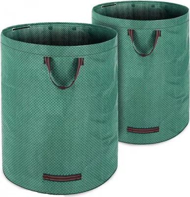 Produktbild von GARDEBRUK® Gartenabfallsack je 280 Liter 50 kg Belastbarkeit doppelte Nähte 3 stabile Griffe robust abwaschbar Garten Rasensack Gartentasche Laubsack, Anzahl:2x Laubsack