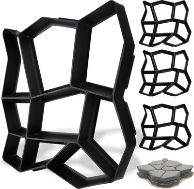 Immagine prodotto di VINGO 4X stampo per pavimentazione fai-da-te per passerelle in calcestruzzo per giardino con 9 camere 43 x 43 x 4 cm