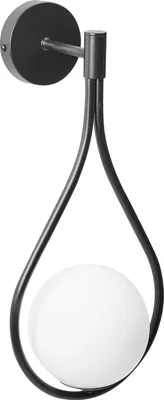 Obrázek produktu pro BELIANI Nástěnná lampa Černá kovová základna Skleněný stínidlo Elegantní tvar slzy Moderní glamour