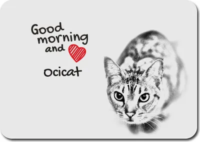 Image de Ocicat - tapis de souris imprimé, tapis de souris personnalisé avec un chat, un gadget unique pour un employé de bureau de la marque Art-Dog