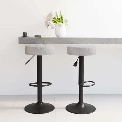 Immagine prodotto di The Living Store Sgabello da bar 2 pezzi. Velluto grigio