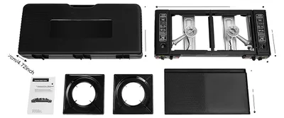 Obrázek produktu pro Plynový vařič, přenosný design, dvojitý hořák, černá barva