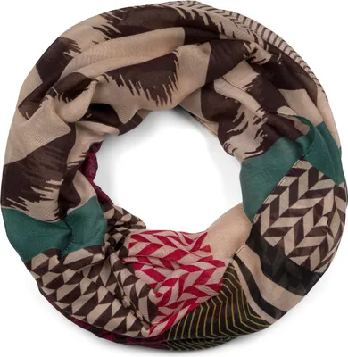Produktbild von styleBREAKER Damen Loop Schal im Zick-Zack Paisley Muster Mix, Schlauchschal leicht mehrfarbig bunt, Tuch 01017145