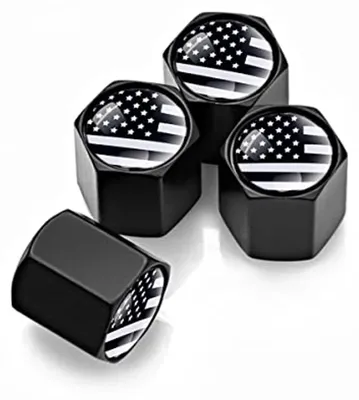 Universelle Ventilkappen mit amerikanischer Flagge - 4er-Pack rostfrei luftdicht für Autos und Fahrzeuge