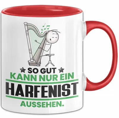 Produktbild von Harfenist Geschenk Tasse So Gut Kann Nur Ein Harfenist Aussehen Geschenkidee Kaffee-Becher (Rot)