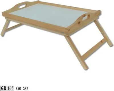 Produktbild von Frühstückstisch Holz Laptop Tisch Echtes Holz Beistelltisch Echtholz Tablett