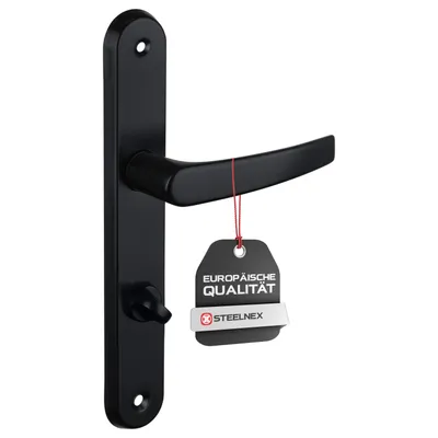 Produktbild von Türgriff METRO Schwarz Drückergarnitur aus Aluminium 72 mm WC Badezimmer – STEELNEX