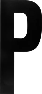 Produktbild von Klebebuchstabe "P" schwarz 100 mm