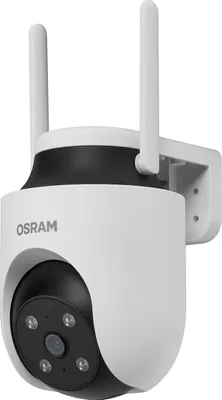 Produktbild von OSRAM SMART+ WiFi Außenkamera 360° 4MP 2K IP65, Schwenk-Neige, Nachtsicht 10m, Alexa kompatibel, Outdoor, Weiß