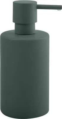 Produktbild von Spirella Seifenspender "Tube" | mit Edelstahlpumpe | Flüssigseifen-Spender | Porzellan | 300ml | Langliebig und Robust | matt Dunkelgrün