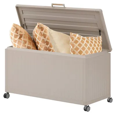 Produktbild von "Hesperide HIXA Luxus-Aufbewahrungsbox für Gartenkissenbox Soft Close Wasserdicht Mit Deckel 510L Beige Kissenbox Garten mit Rollen"
