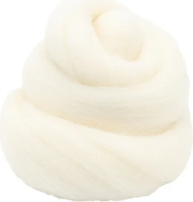 Produktbild von Filzwolle 20gr. Wolle (Wolle) / Märchenwolle zum Trockenfilzen und Nassfilzen Weiß