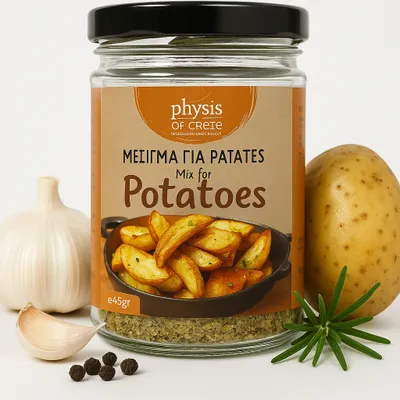 Produktbild von Physis of Crete Griechische Kartoffelgewürzmischung 45 g – Mediterrane Kräuter und Gewürze für Ofenkartoffeln, Pommes und Gemüse
