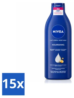 Imagen del producto de 15 unidades de crema corporal NIVEA, para piel seca a muy seca, 400 ml, pack económico