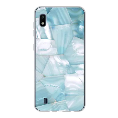 Produktbild von MuchoWow® Handyhülle Schutzhülle Hülle für Samsung Galaxy A10 Naturstein - Blau - Perlmutt Silikon Softcase Handy Hülle - Schutzhülle