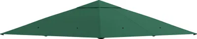 Image de Outsunny Toile de rechange pour pavillon tonnelle tente toit de remplacement gazebo de jardin tissu polyester haute densité 180 g/m² anti-UV 3 x 3 m vert