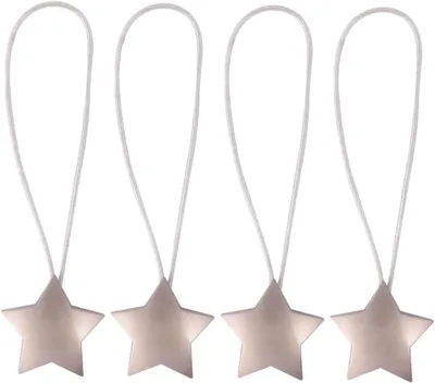 Produktbild von 4er-Set magnetische Sternen-Gardinenhalter, dekorative Seil-Raffhalter für Schlafzimmer und Büro