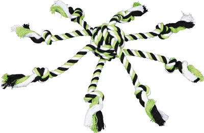 Image de Spieltau mit eingeflochtenem Ball, Baumwolle/Polyester ø 7 cm lime/pink