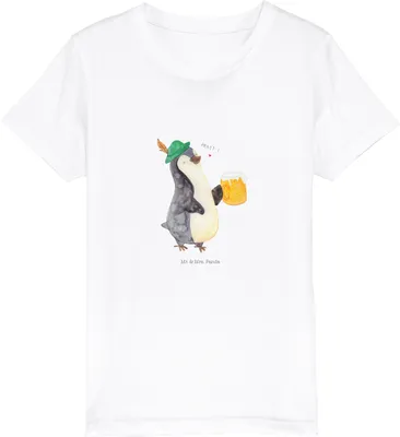 Produktbild von Mr. & Mrs. Panda Kleinkinder T-Shirt Pinguin Bier 7-8 Jahre (122/128) - Weiß - Geschenk, , Pinguine, Kindershirt, Jungen, Feierabend, Beschwippst, Kinder Bio