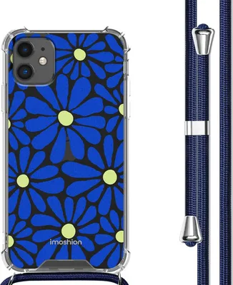 Immagine prodotto di Custodia di design imoshion con cinturino iPhone 11 - Cobalt Blue Flowers Connect