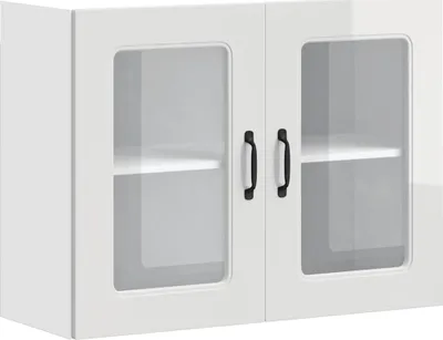 Produktbild von vidaXL Küchen-Hängeschrank mit Glastür Kalmar Hochglanz-Weiß Holzwerkstoff