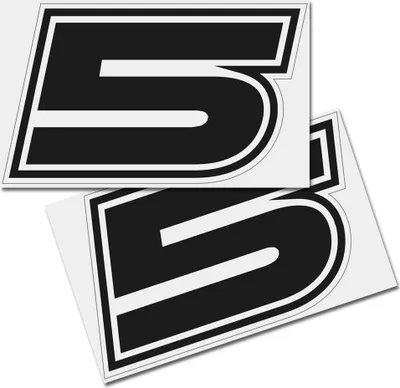 Produktbild von Startnummer Aufkleber 2er Set, Schrift Brünn, # 5 schwarz