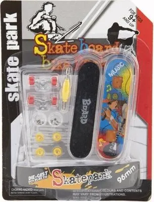 Obrázek produktu pro Skateboard prstový šroubovací plast 9 cm s doplňky - mix barev na kartě