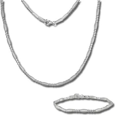 Produktbild von SilberDream Collier Armband Schmuck-Set Damen Glamour Silber matt SDS443J