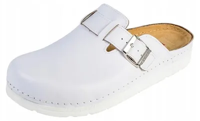 Produktbild von M&C BZ420 Anatomische Lederclogs für Herren Weiß Gr. 42