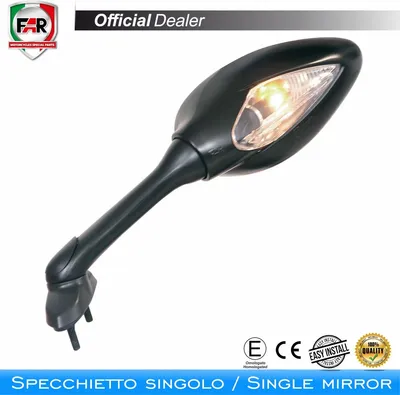 Produktbild von FAR genehmigter Verkleidungsspiegel rechts 6480 schwarz für Suzuki