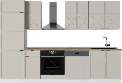Produktbild von Küchenzeile Vicco Fame-Line GrauBeige/Weiß 300 cm , AP Eiche, Model 50543