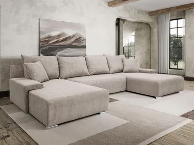 Produktbild von Kaiser Möbel Ecksofa, Sofa U form, Couch U form Livorno U stoff Poso Beige